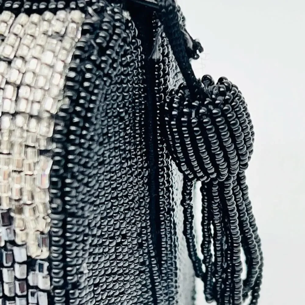 Stunning Imperial Fashion vintage hombre fully beaded evening clutch